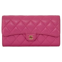 Chanel Long Wallet in Pink Caviar Leather, 2019