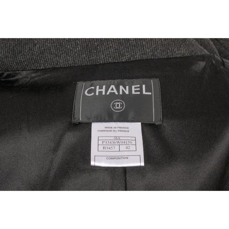Chanel Langer Wollmantel, 2008 im Angebot 6