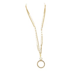 Chanel Loupe Necklace in Gold Tone Metal