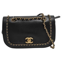 Chanel Lovely Chains Flap Bag Black Calfskin Leather Gold Hardware 2018-19