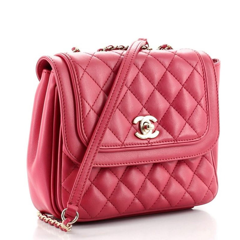 CHANEL Lambskin Quilted Small Lovely Day Flap Pink 981809