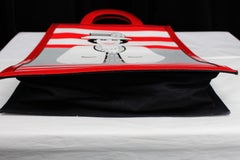 Chanel lovely leather and canvas tote bag with Coco’s portrait