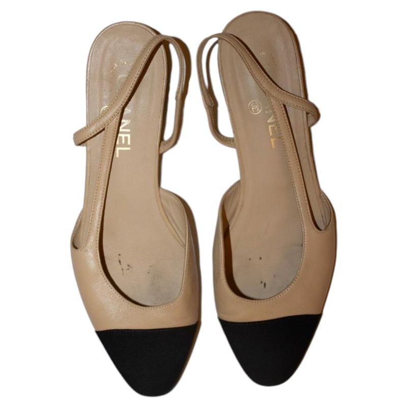 Chanel Low heel two colour slingback size 39