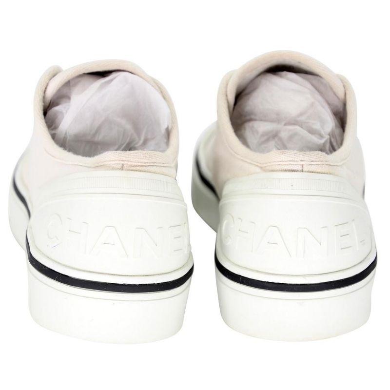 chanel white canvas sneakers