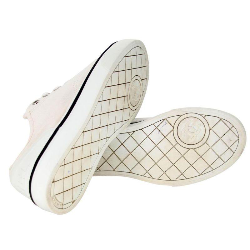 chanel white canvas sneakers