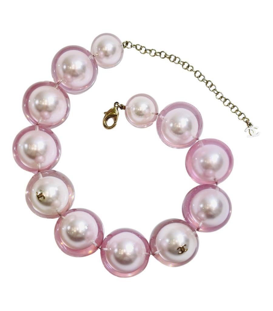  Chanel Ltd Edition 'CC' Logo Pearl Choker Necklace For Sale 1
