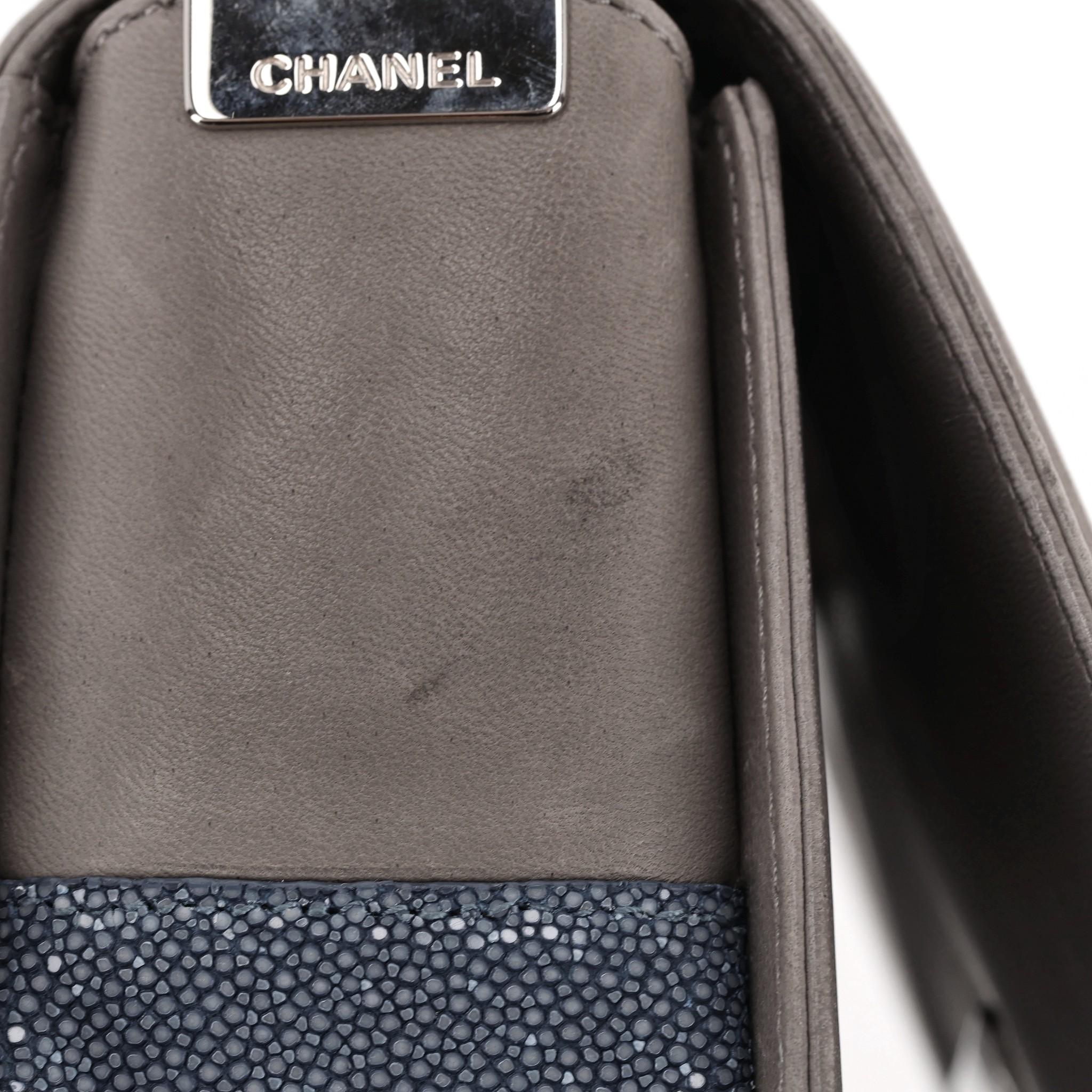Chanel Ltd Edition Leather & Stingray Boy Bag For Sale 11