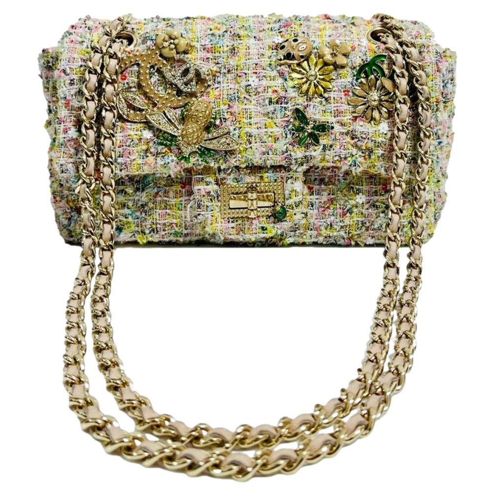 Chanel Ltd Edition Tweed Garden Party Charm Bag For Sale
