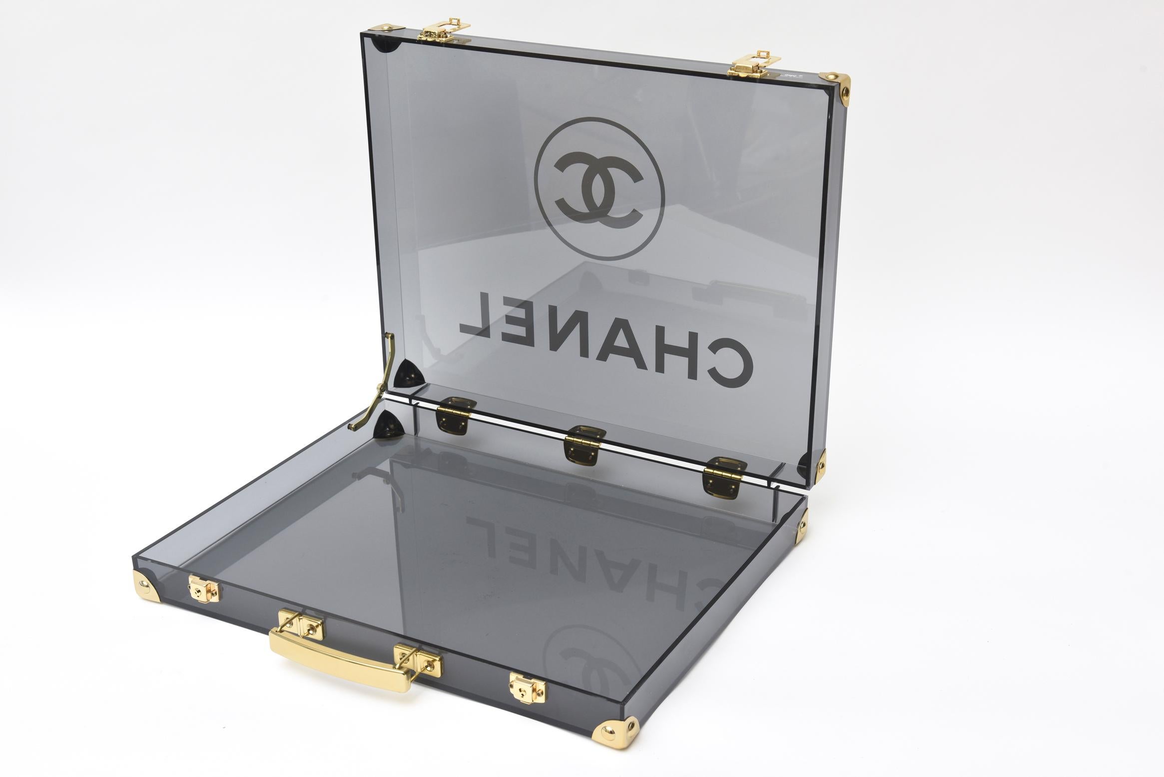 Chanel Lucite and Brass Briefcase 1