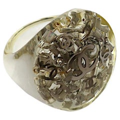 CHANEL Lucite CC Logo Ring, 2013