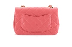 Chanel Lucky Charm mini classic. Pink Leather and multi-color lucky charm.