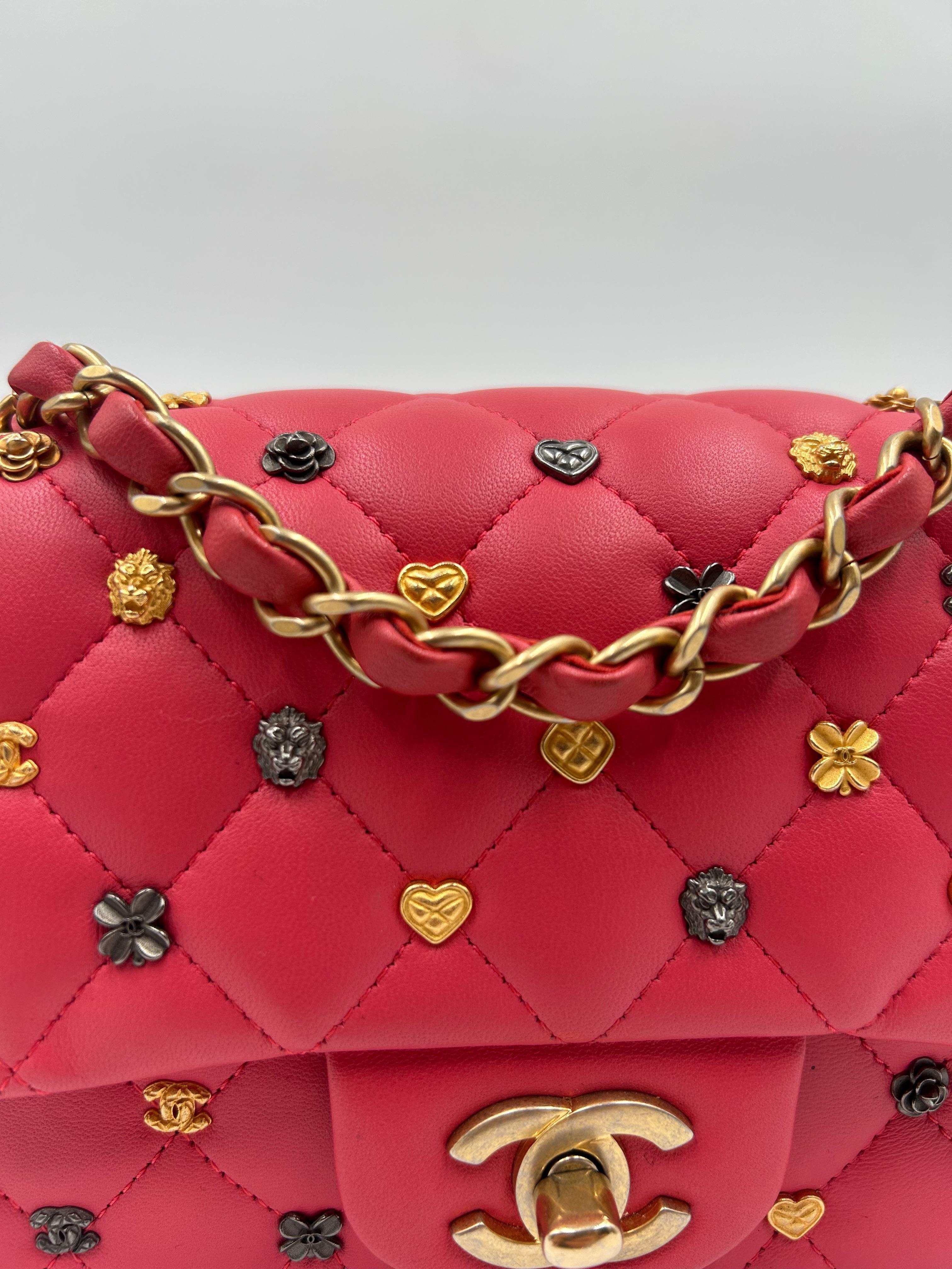 Chanel Lucky Charm Pink Quilted Leather Flap Bag 2018-2019 In Good Condition For Sale In Palm Beach, FL