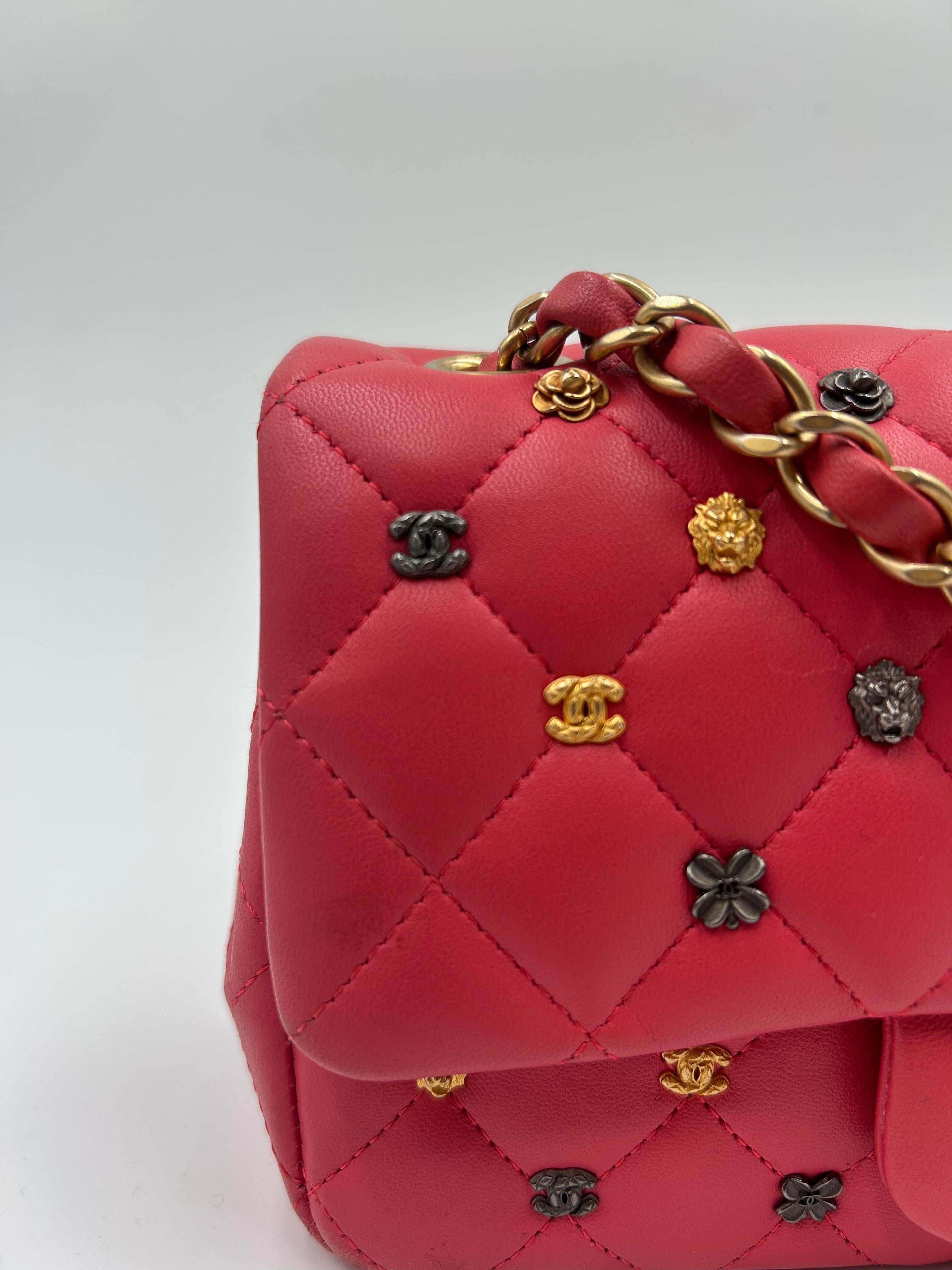 Women's or Men's Chanel Lucky Charm Pink Quilted Leather Flap Bag 2018-2019 For Sale