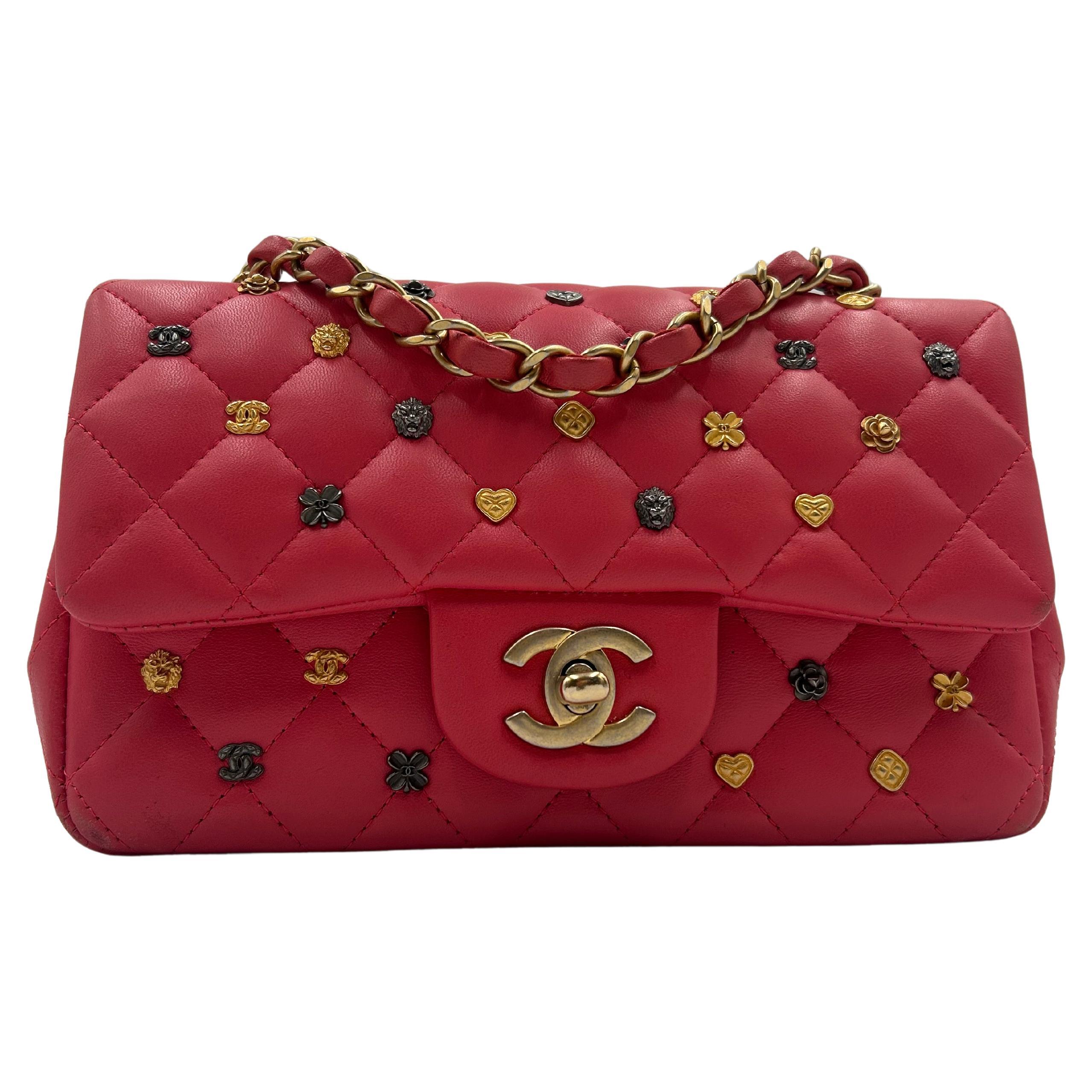 Chanel Lucky Charm Pink Quilted Leather Flap Bag 2018-2019 For Sale