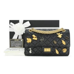 CHANEL Lucky Charms 2.55 Reissue 225 Flap Bag Black Aged Calfskin 2018