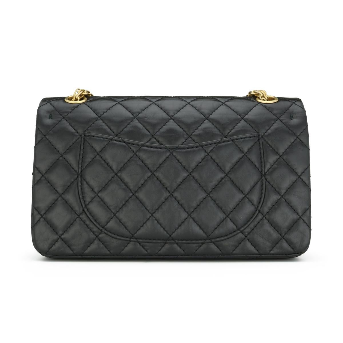 CHANEL Lucky Charms 2.55 Reissue 225 Flap Bag Black Aged Calfskin 2018 In Excellent Condition For Sale In Huddersfield, GB