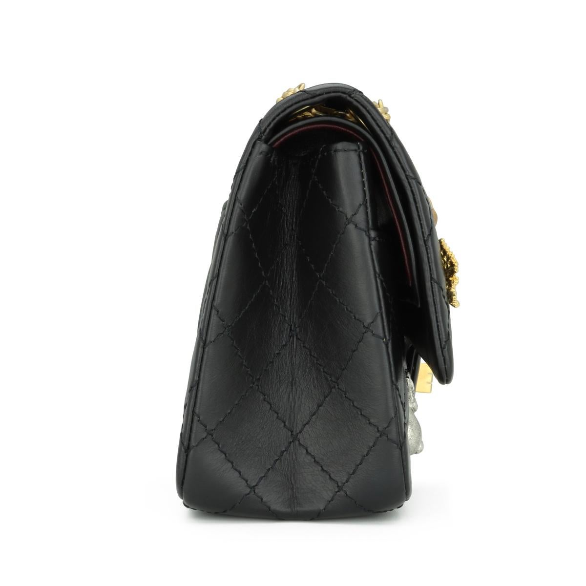 CHANEL Lucky Charms 2.55 Reissue 225 Flap Bag Black Aged Calfskin 2018 For Sale 2
