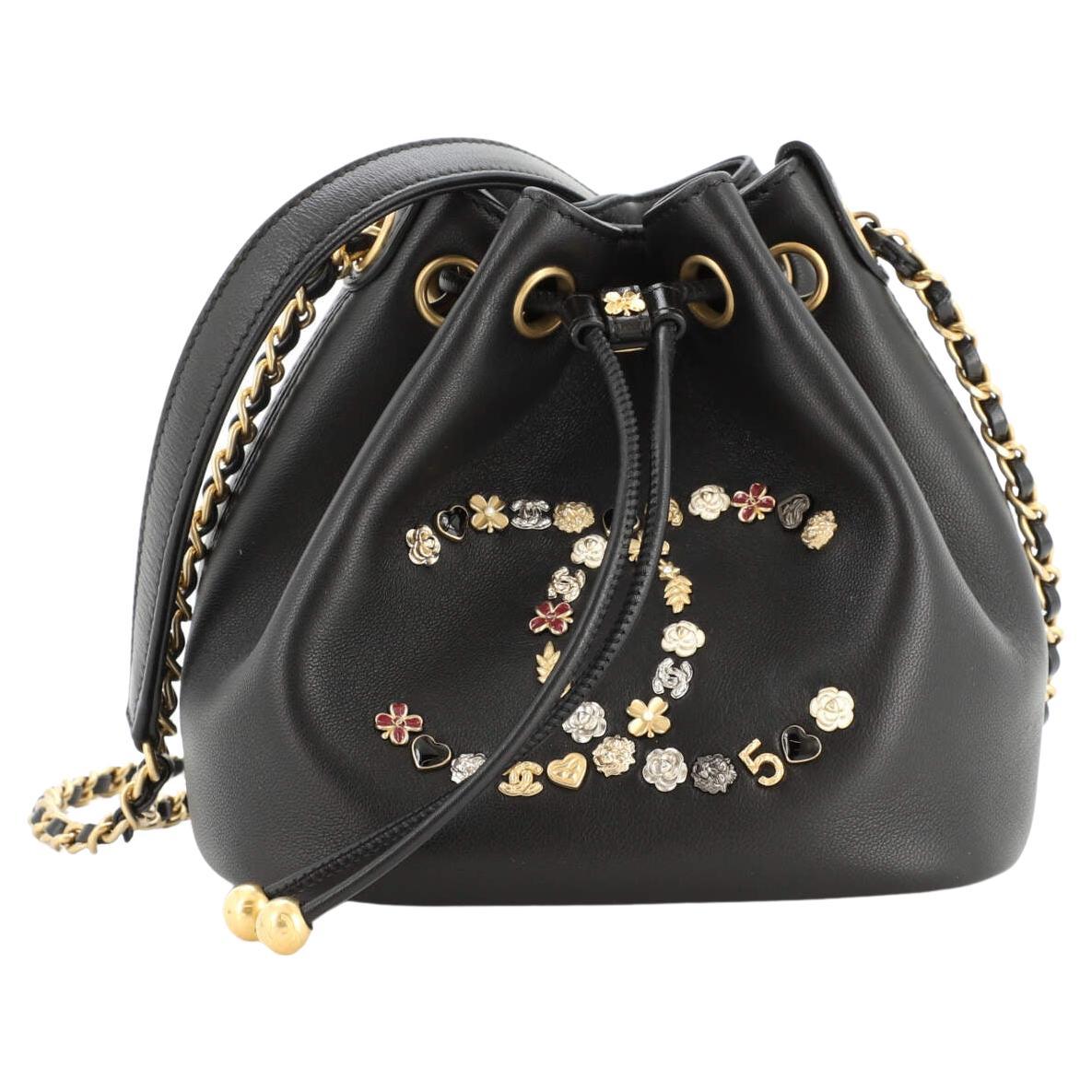 Chanel Lucky Charms CC Drawstring Bucket Bag Embellished Lambskin Mini