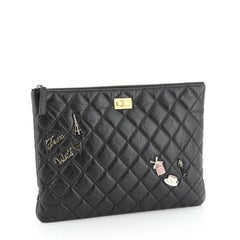 Chanel Lucky Charms Reissue 2.55 O Case Clutch Quilted Aged Calfskin Medium