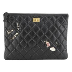 Chanel Lucky Charms Reissue 2.55 O Case Clutch Quilted Aged Calfskin Medium