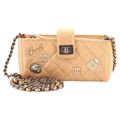 Chanel Lucky Charms Reissue Chain Phone Holder Crossbody Bag Quilted Aged