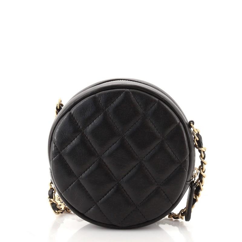 Chanel Lucky Charms Round Clutch With Chain Quilted Lambskin Mini In Good Condition In NY, NY