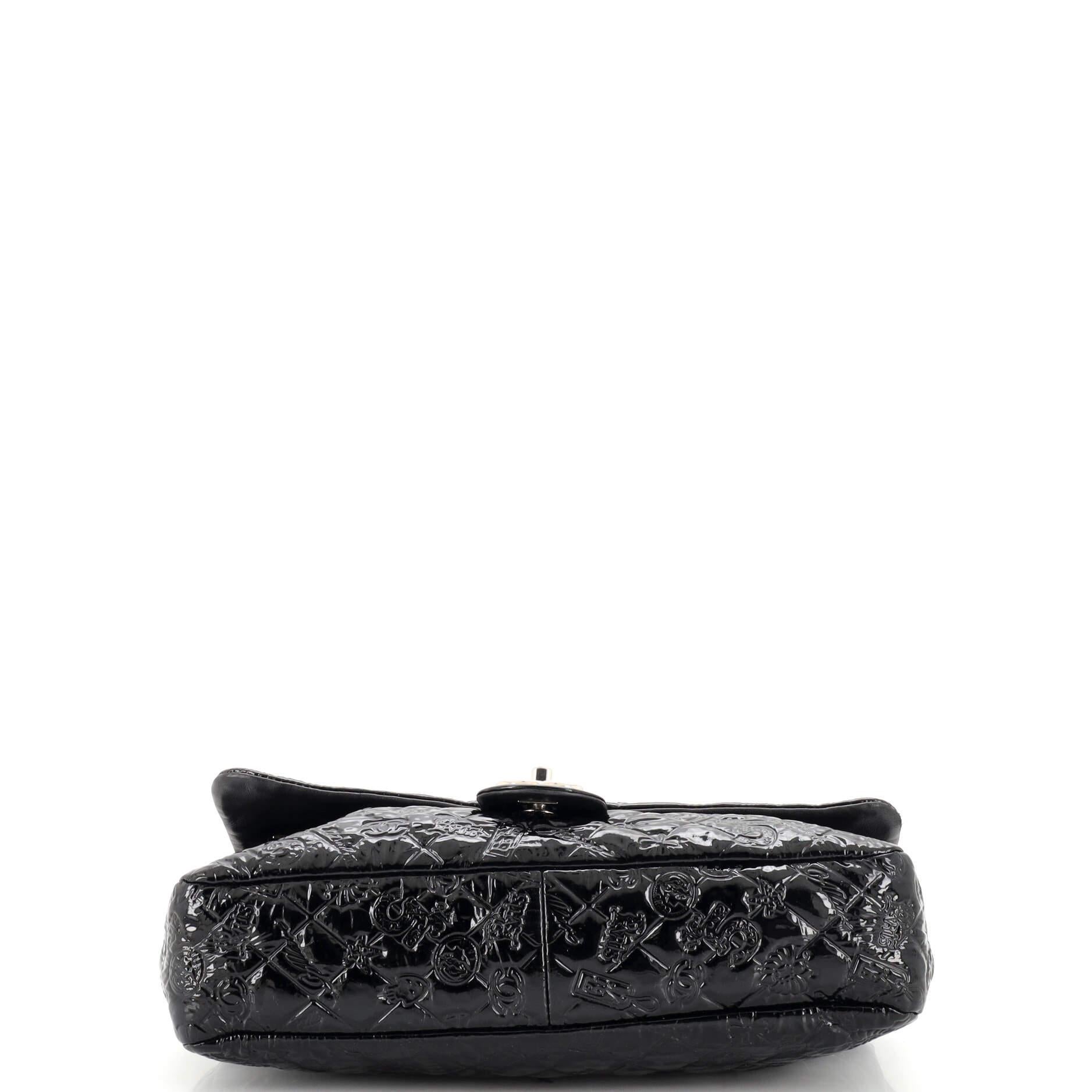 Women's Chanel Lucky Symbols Flap Bag Embossed Patent Jumbo