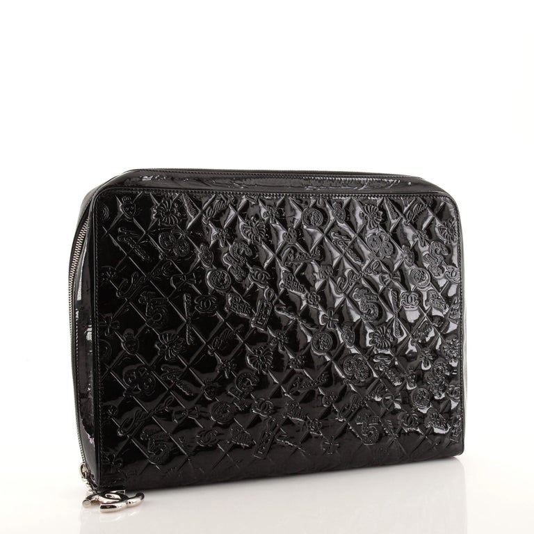 Chanel Lucky Symbols Laptop Case Embossed Quilted Patent at 1stDibs
