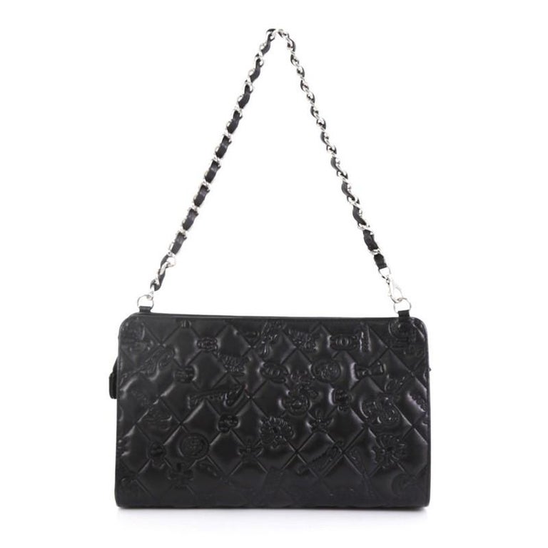 Chanel Black Quilted Aged Calfskin Mini Lucky Charms 2.55 Reissue