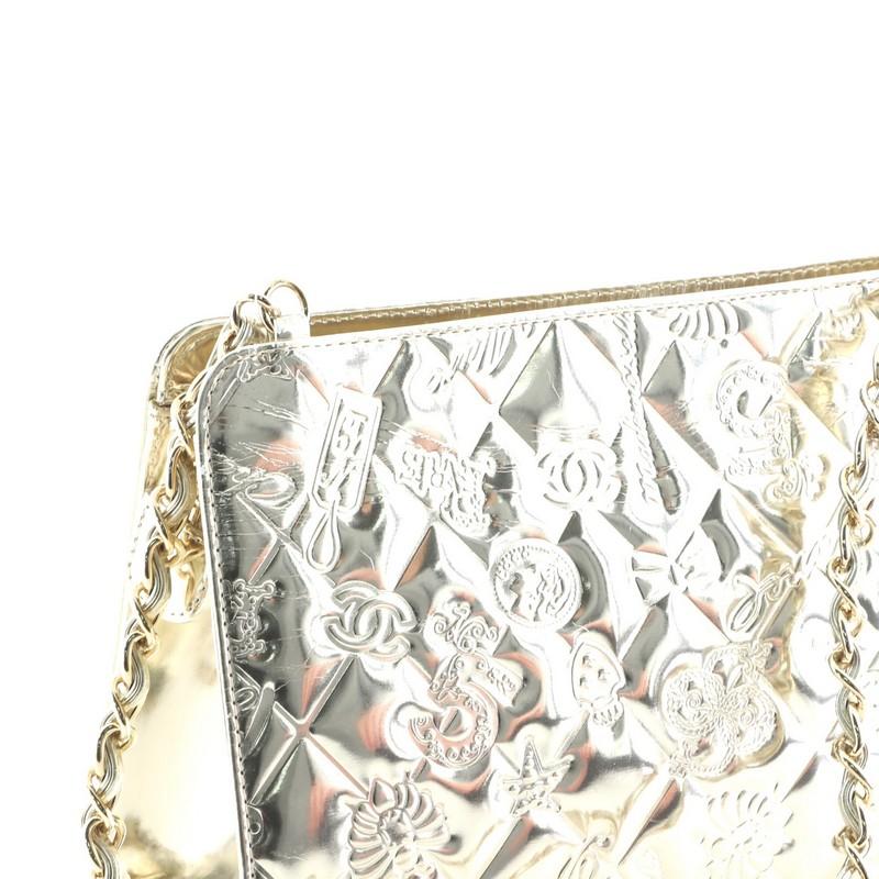 Chanel Lucky Symbols Pochette Embossed Quilted Patent 5