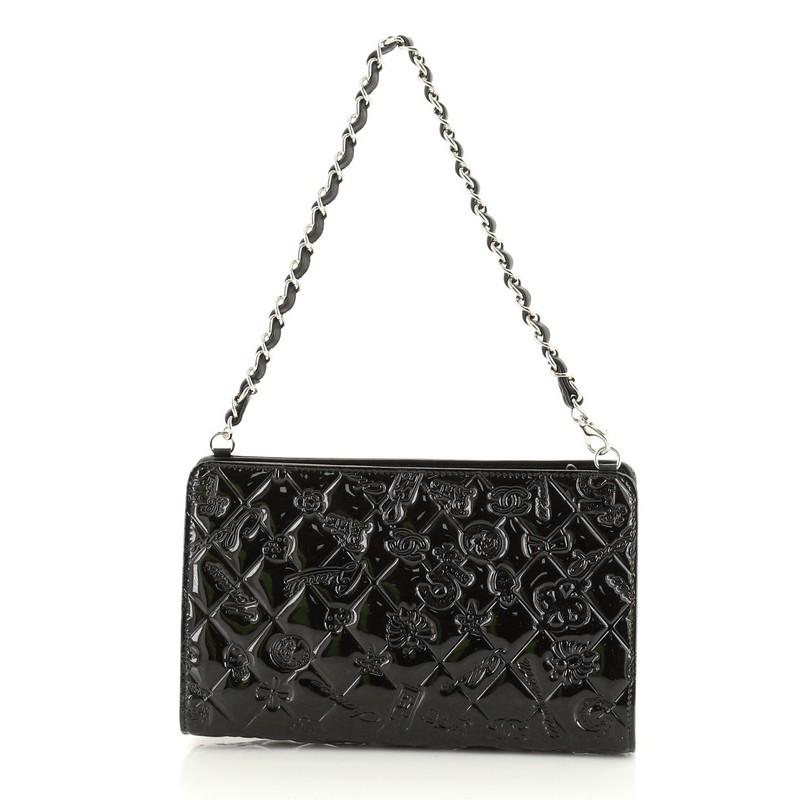 Chanel Lucky Symbols Pochette Embossed Quilted Patent In Good Condition In NY, NY