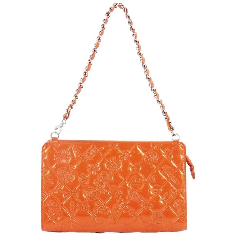 Chanel Lucky Symbols Pochette Embossed Quilted Patent