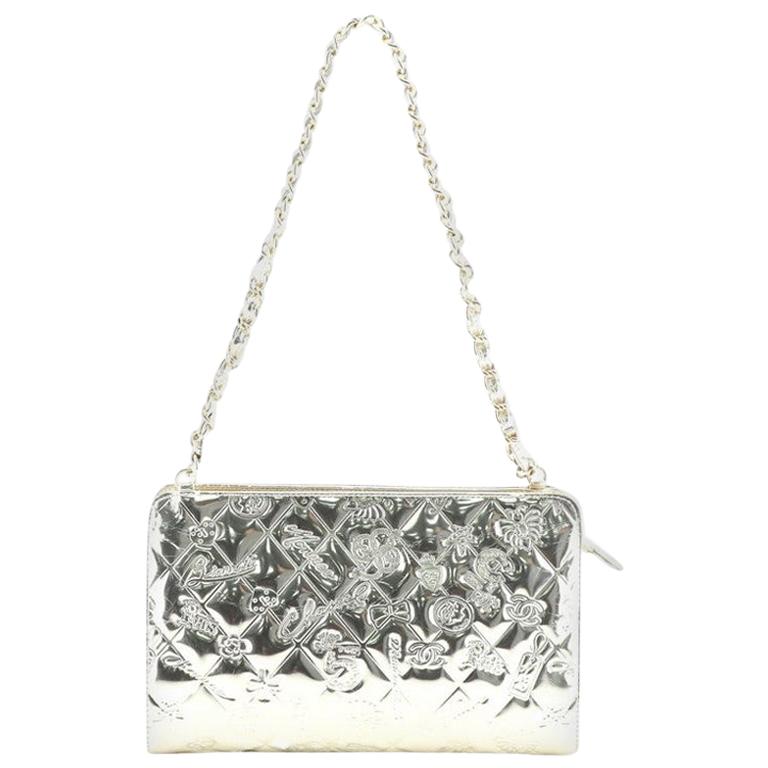 Chanel Lucky Symbols Pochette Embossed Quilted Patent at 1stDibs | chanel  lucky charms pochette, chanel pochette