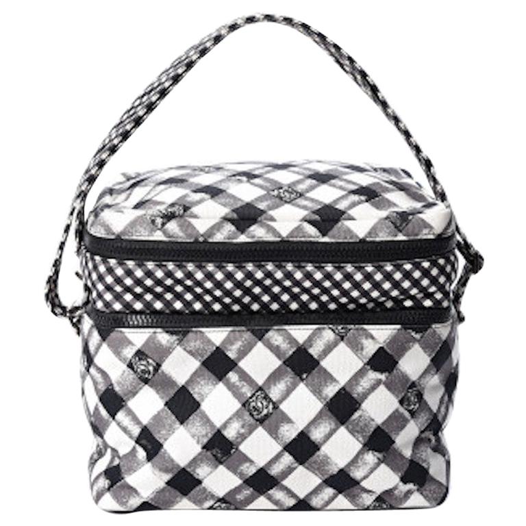 Chanel Lunch Box Shoulder Bag in Black Gingham 