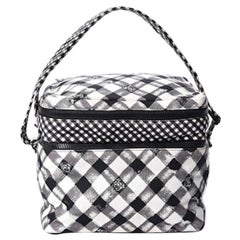 Chanel Lunch Box Umhängetasche aus schwarzem Gingham 