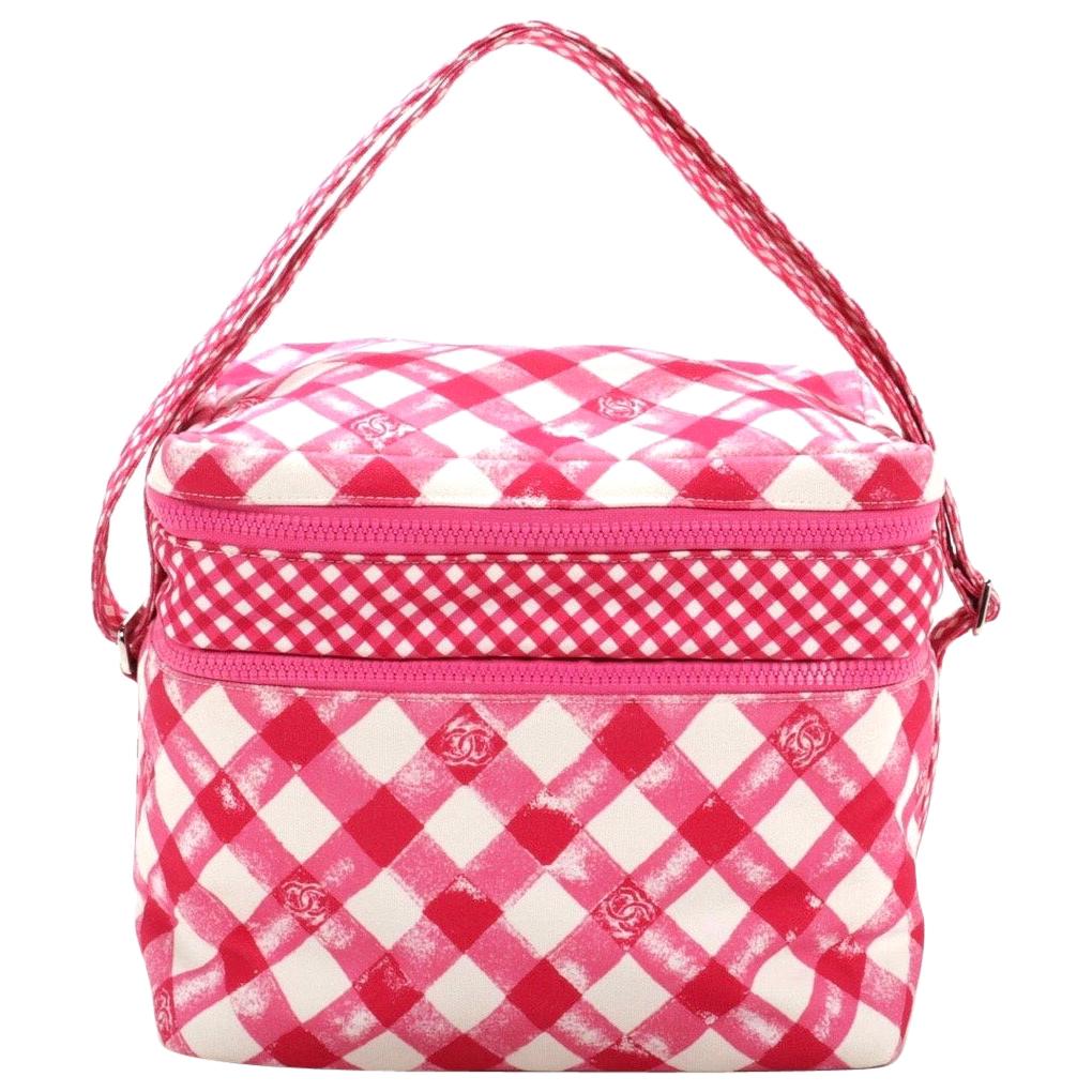 Chanel Lunch Box Shoulder Bag in Pink Gingham 