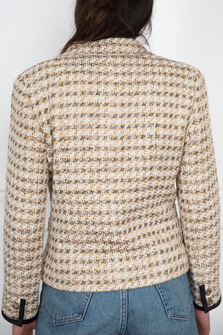 Chanel Lurex Tweed Boucle Jacket For Sale at 1stDibs | chanel boucle jacket