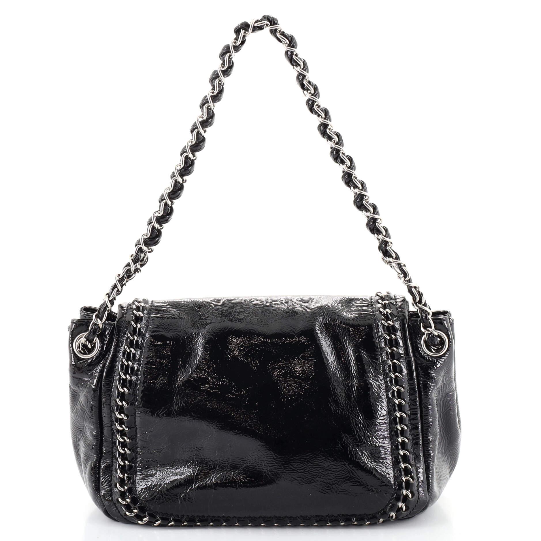 Chanel Luxe Ligne Accordion Flap Bag Patent at 1stDibs