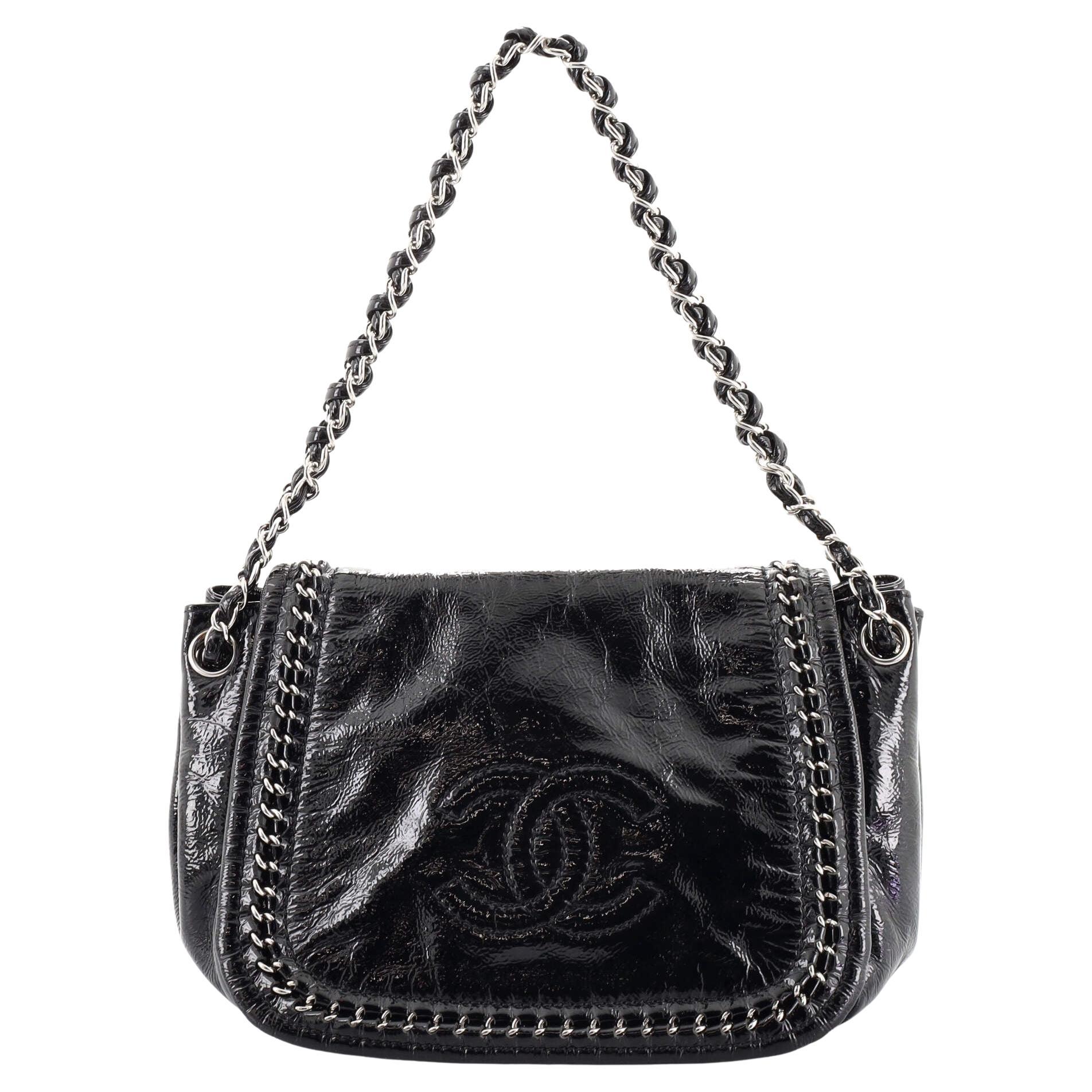 Chanel Vintage - Luxe Ligne Accordion Flap Bag - Black - Leather