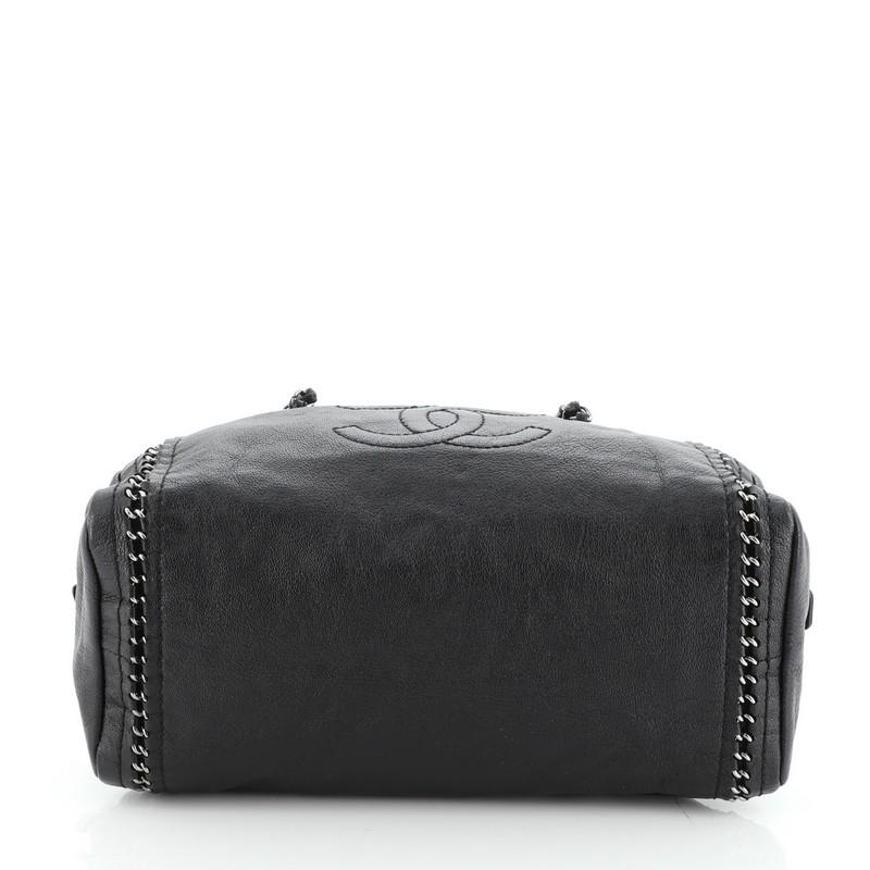 Black Chanel Luxe Ligne Bowler Bag Leather Medium