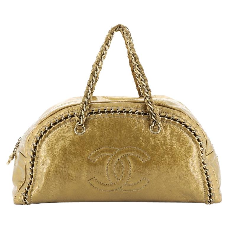 Chanel Vanity Case Micro Mini 90s Vintage Iridescent Bronze Rare Patent  Clutch For Sale at 1stDibs