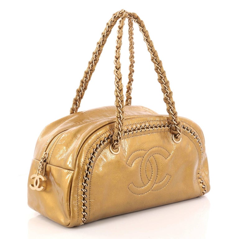Chanel Luxe Ligne Bowler Bag Patent Medium at 1stDibs chanel luxe ligne tote