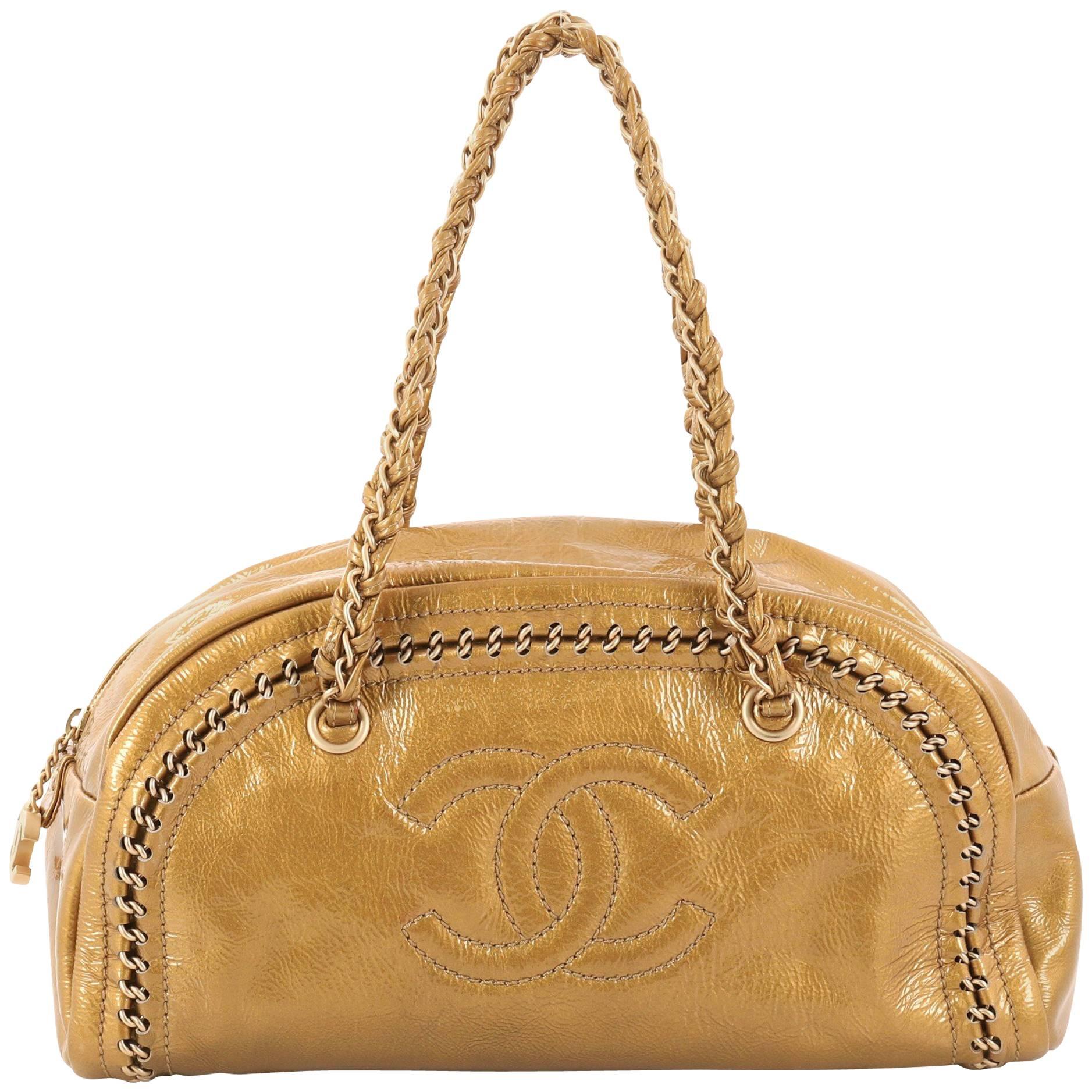 Chanel Luxe Ligne Bowler Bag Patent Medium