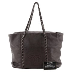 Chanel Luxe Ligne Zip Top Tote Kalbsleder Groß Lila
