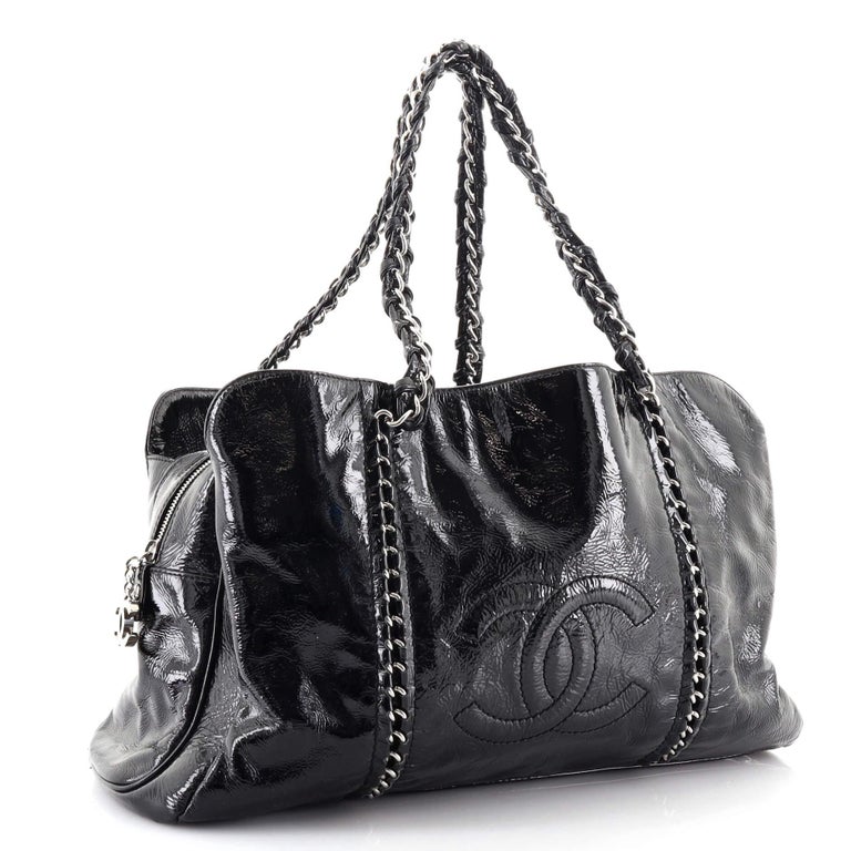 chanel large shopper bag black