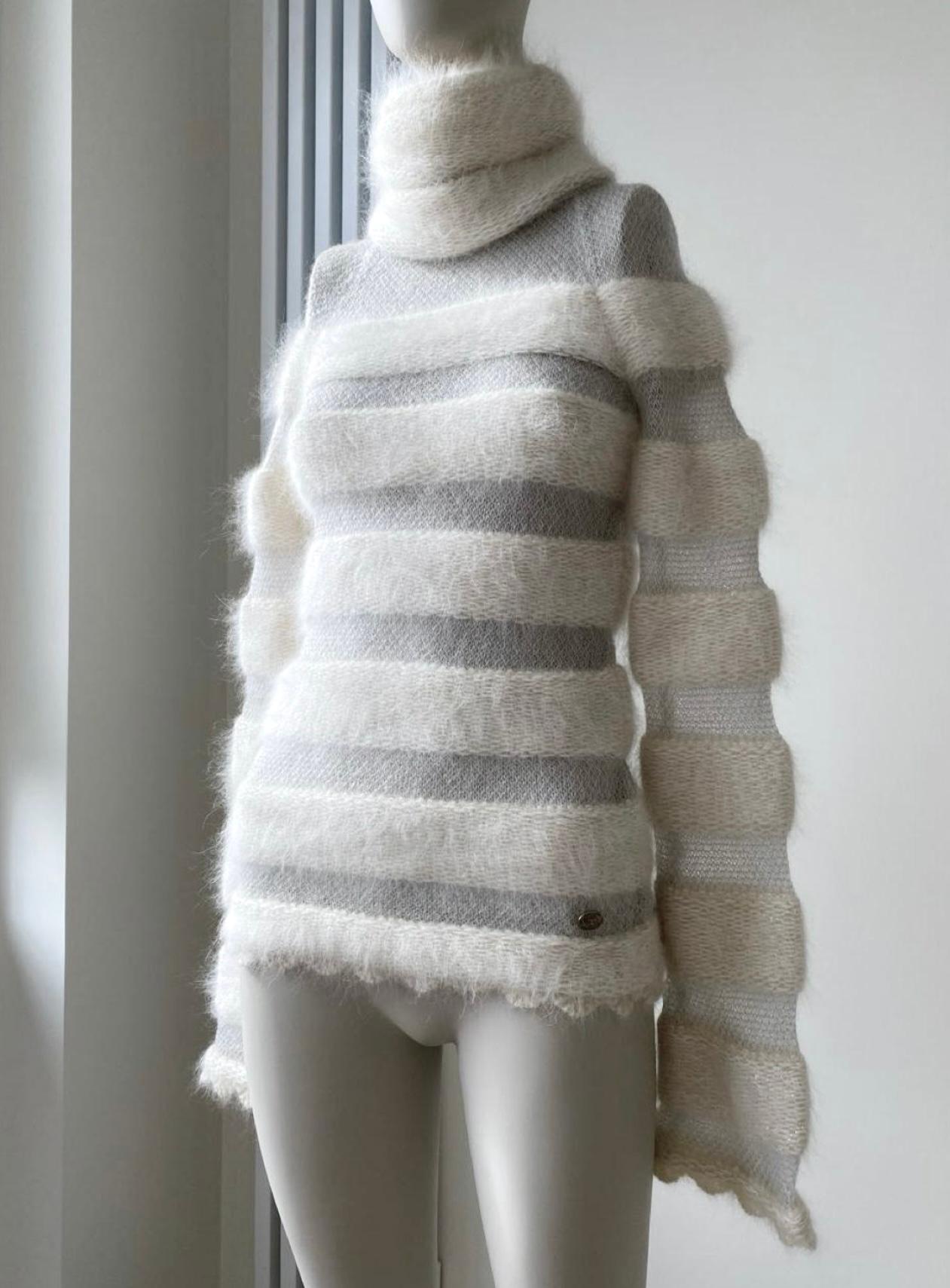 Women's or Men's Chanel Luxurious Arctic Ice Collection Runway Jumper