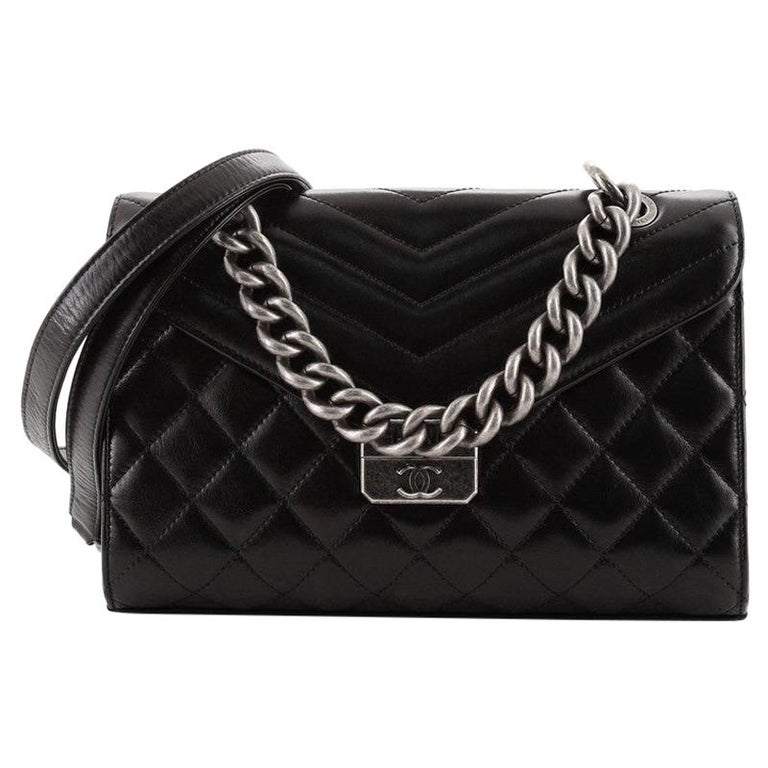 Chanel Medium 22 Bag Black Calfskin Aged Gold Hardware in 2023