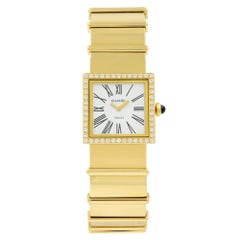 Chanel Mademoiselle 18k Yellow Gold White Roman Dial Diamond Quartz Ladies Watch