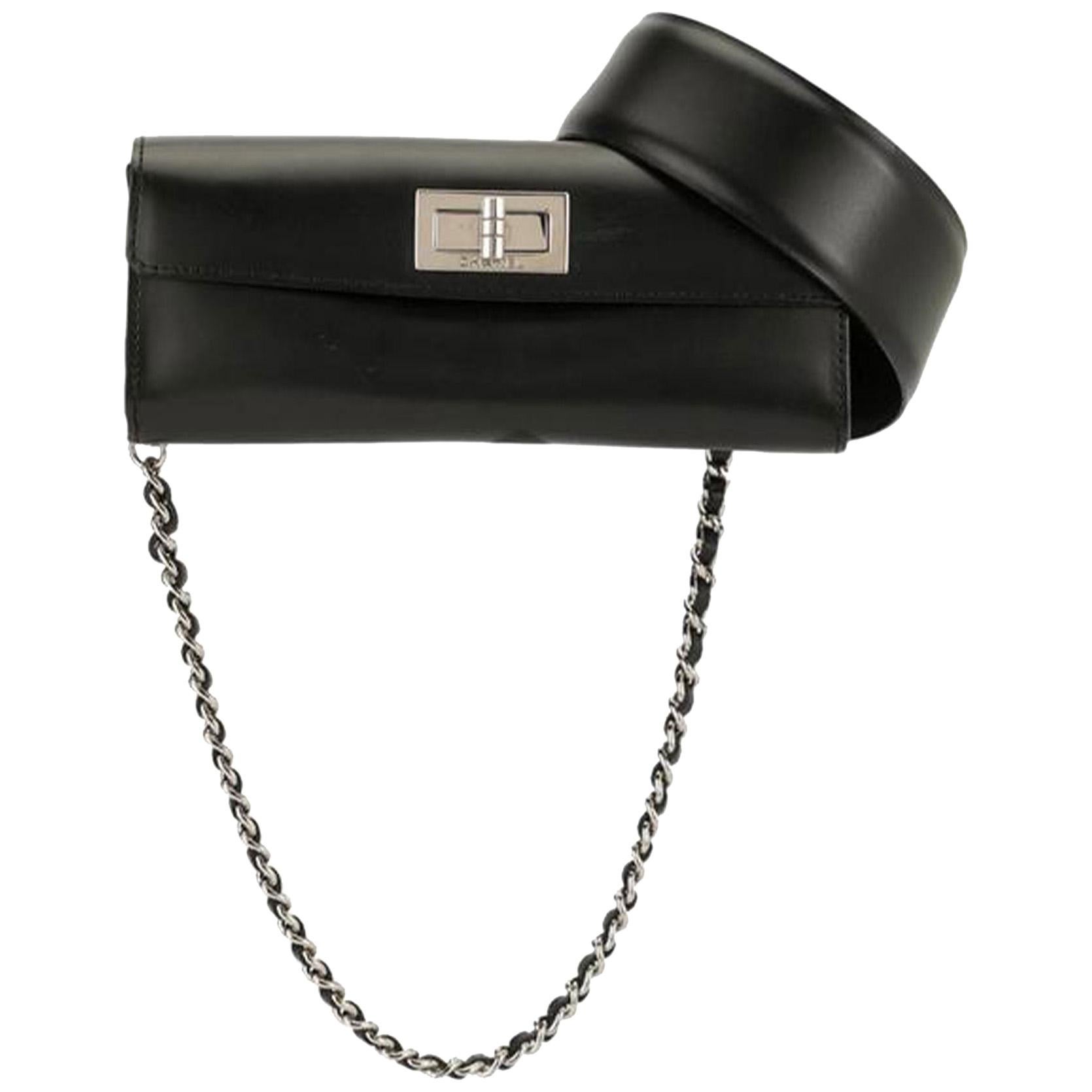 Chanel Mademoiselle 2.55 Reissue Waist Bag Rare Leather Flap Bum Fanny Pack Belt For Sale