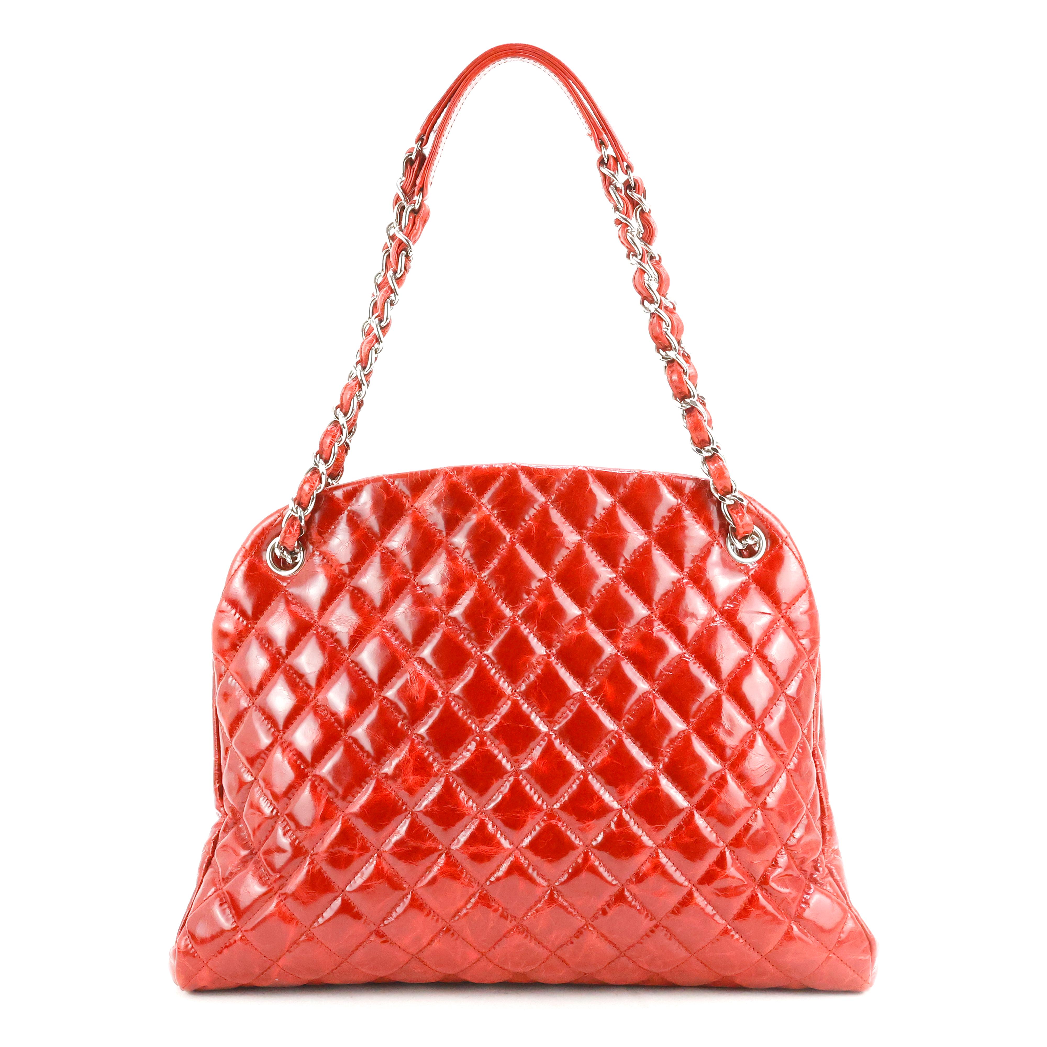 Red Chanel Mademoiselle Bag in red quilted leather For Sale